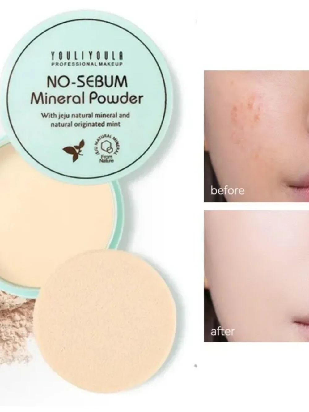 New in Box No Sebum Matte Mineral Powder 02 Natural Color Face Setting Makeup